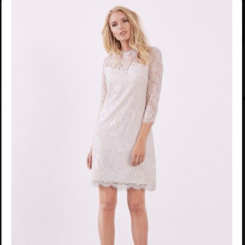 Lace bridal shift dress